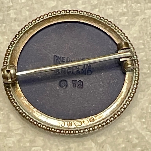 # SOLD# STERLING VTGVictorian Cameo Cupid Wedgwood Brooch Jasper Ware Pin - Picture 9 of 9